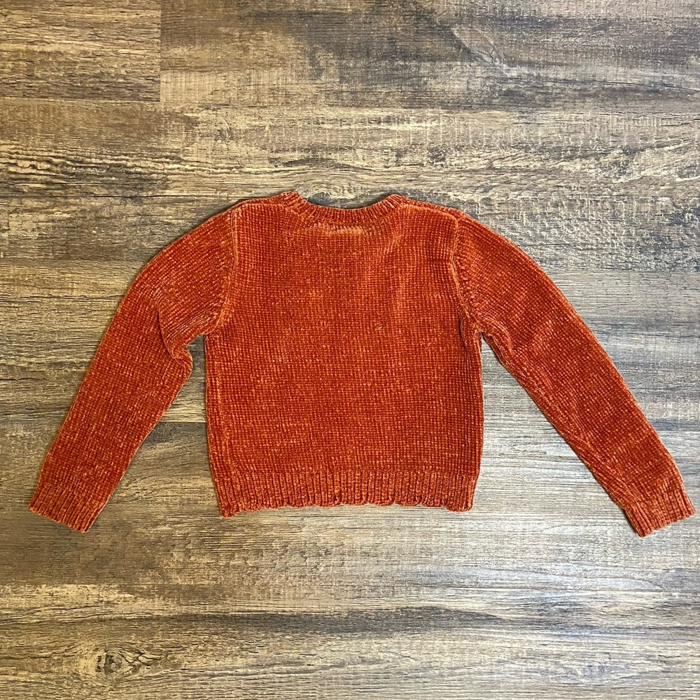 Tommy Bahama Chenille Burnt Orange Sweater Girls Size S 5/6 Super Soft Rust Cozy - Picture 2 of 10